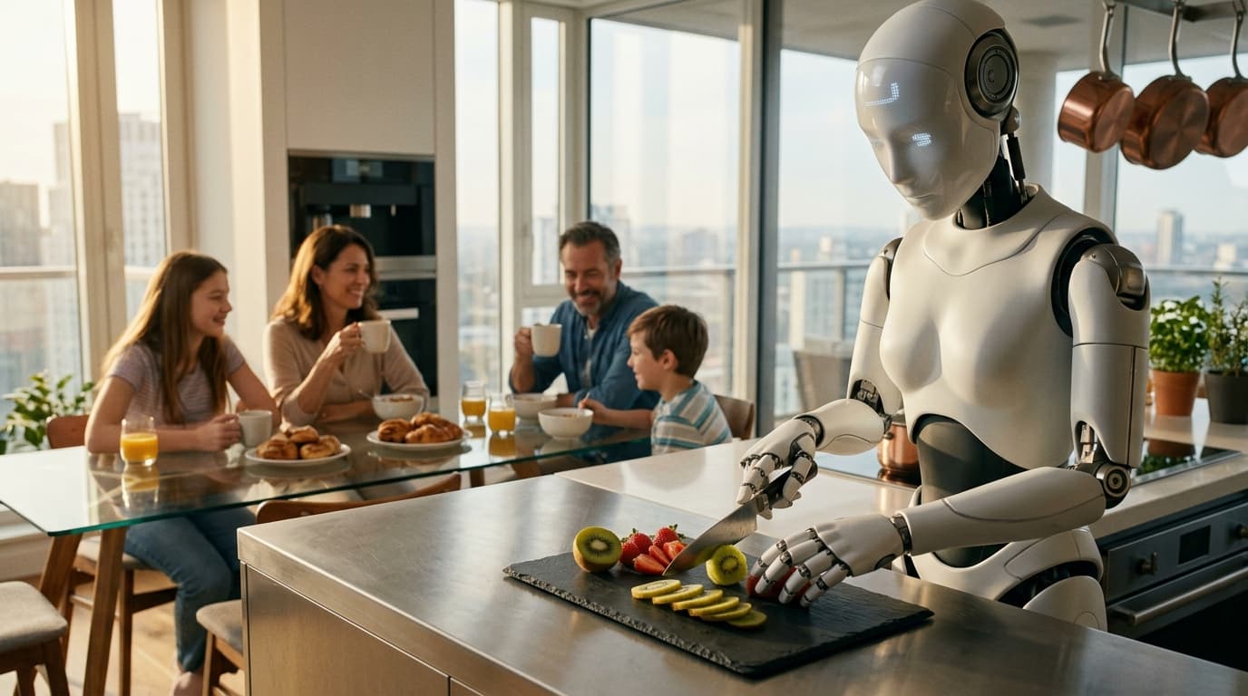 The Domestic Butler: Humanoid Chef Prepares Family Breakfast