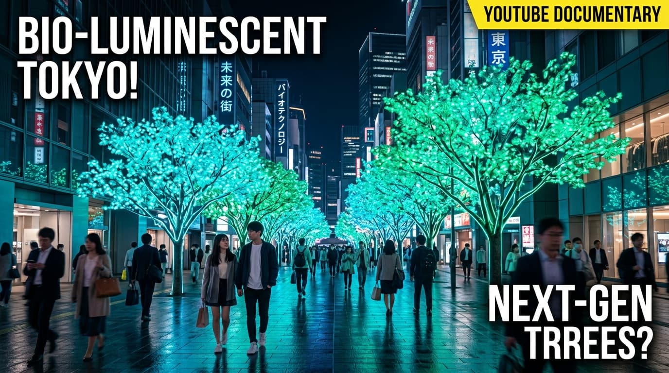 Bioluminescent Cities: Glowing Trees Replacing Streetlights