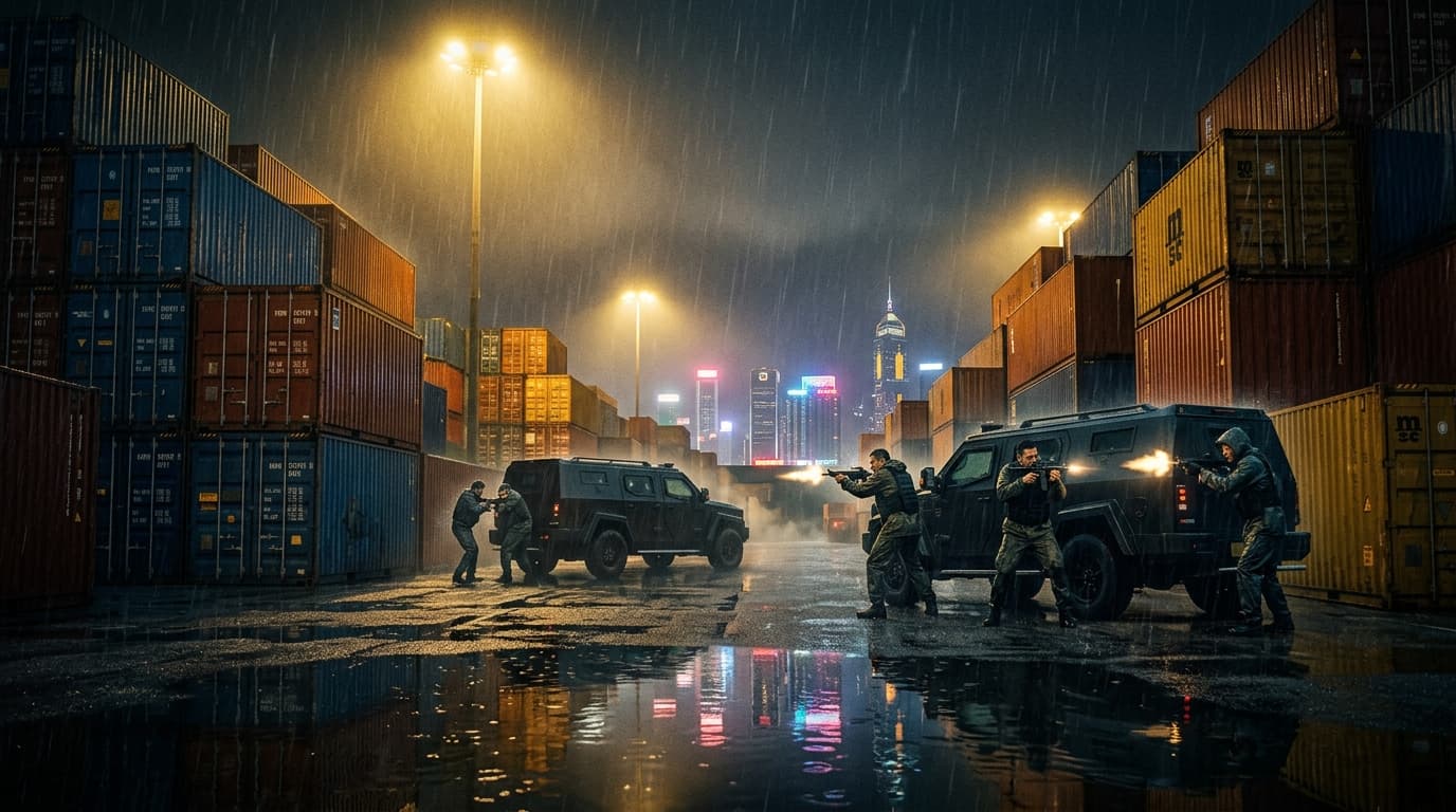 Victoria Harbour Ambush: Shipping Container Terminal Gunfight at 3AM
