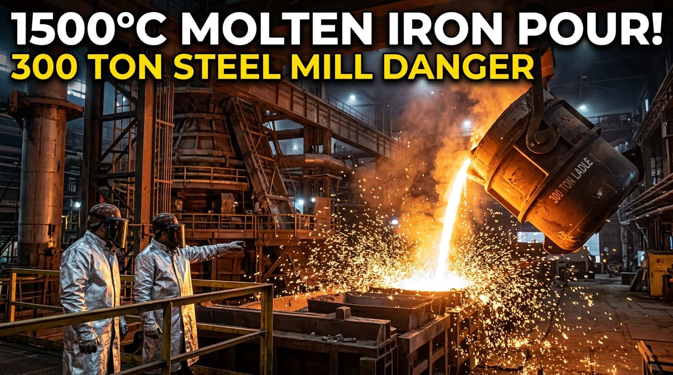 Inside the Blast Furnace: 2,000°C Liquid Iron Tap