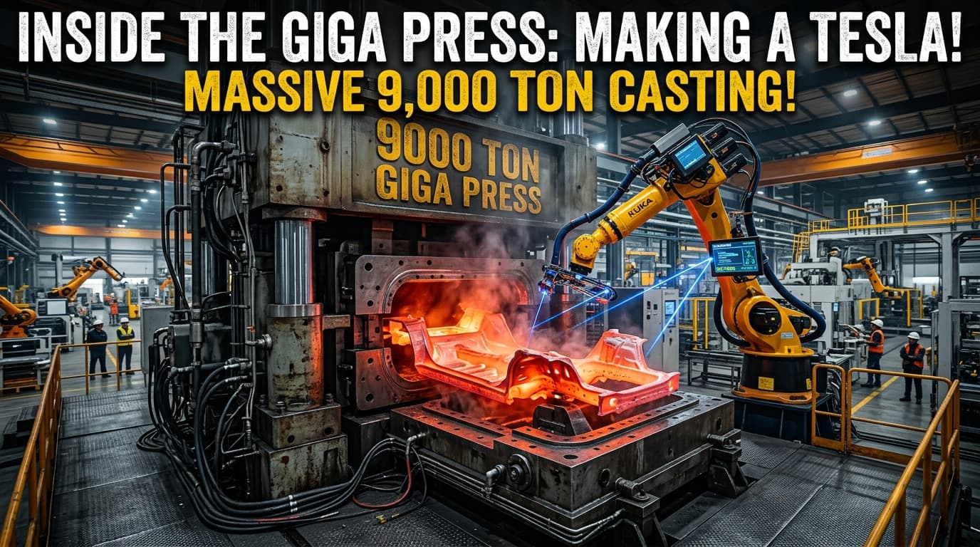 The 9,000-Ton Giga Press: Casting an Entire Car Chassis in 90s