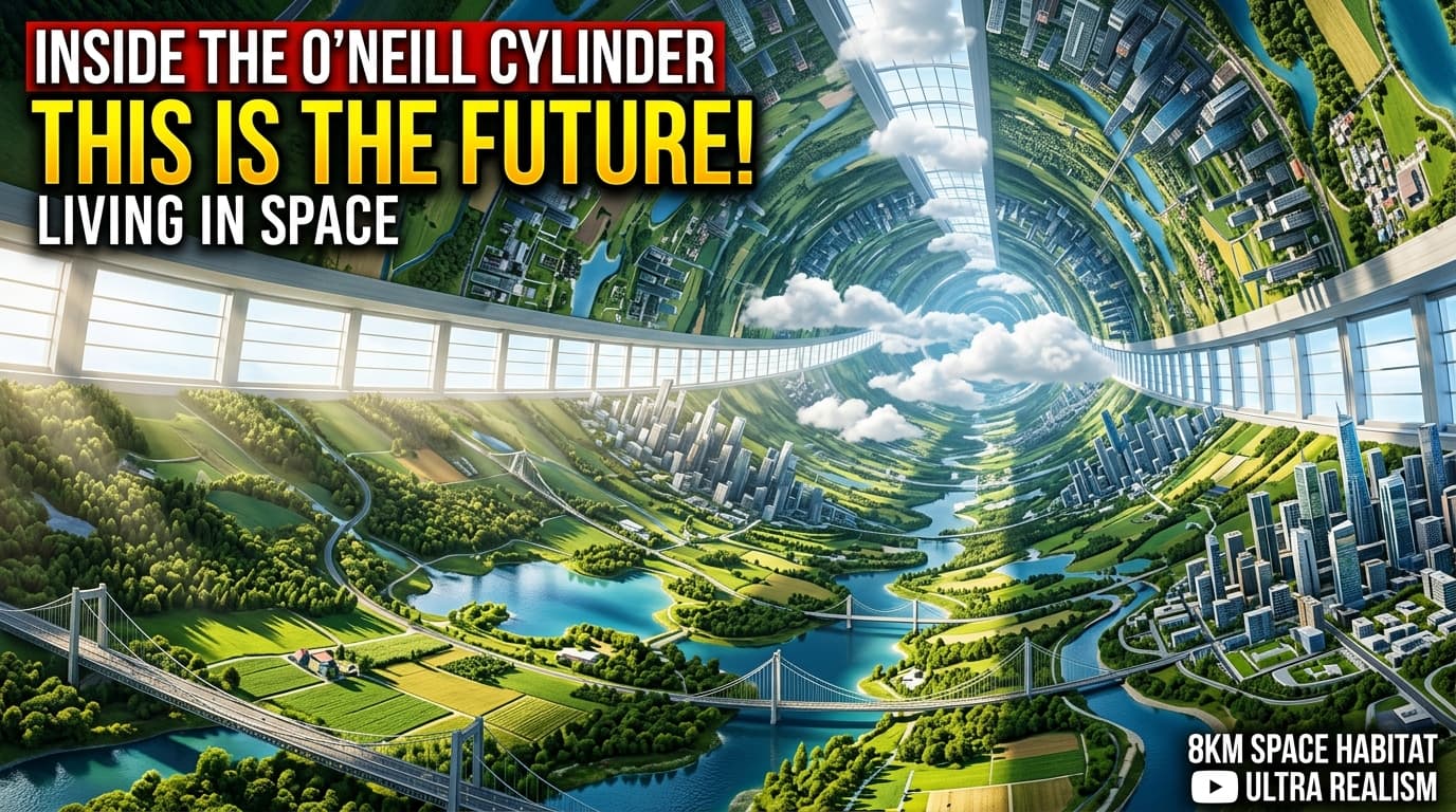 Inside the O'Neill Cylinder: Living in an 8km Inverted Space Metropolis